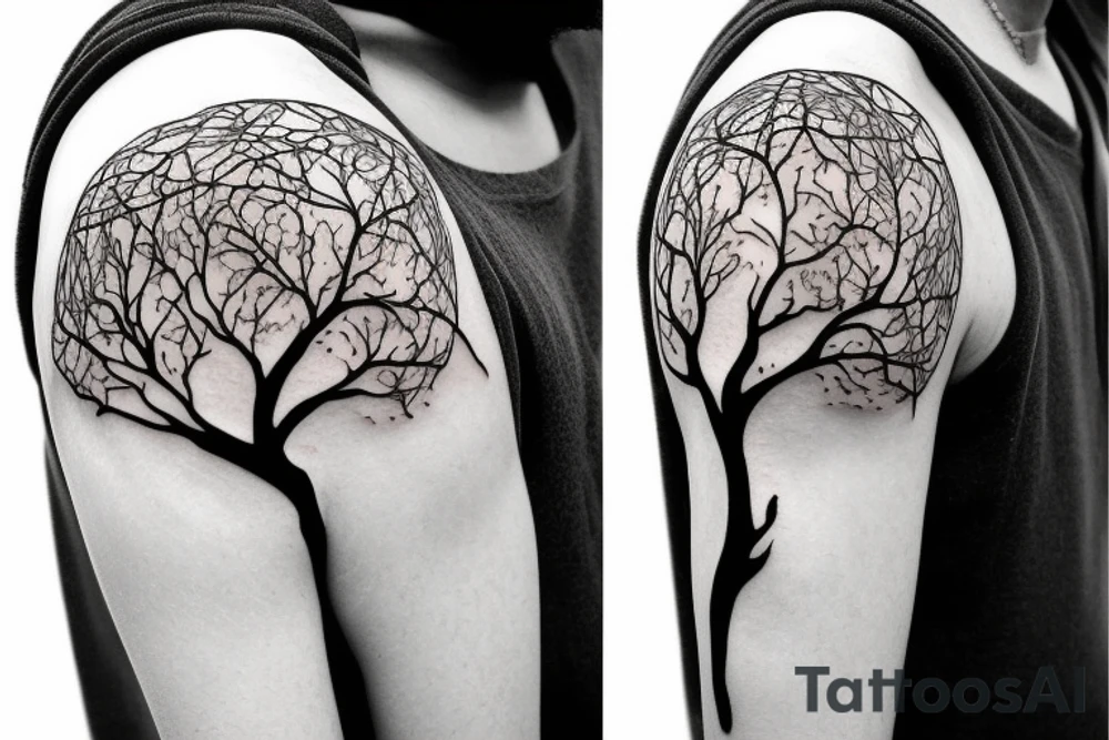 Symbolic tree on shoulder tattoo idea