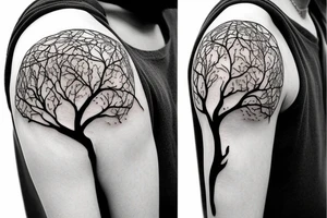 Symbolic tree on shoulder tattoo idea