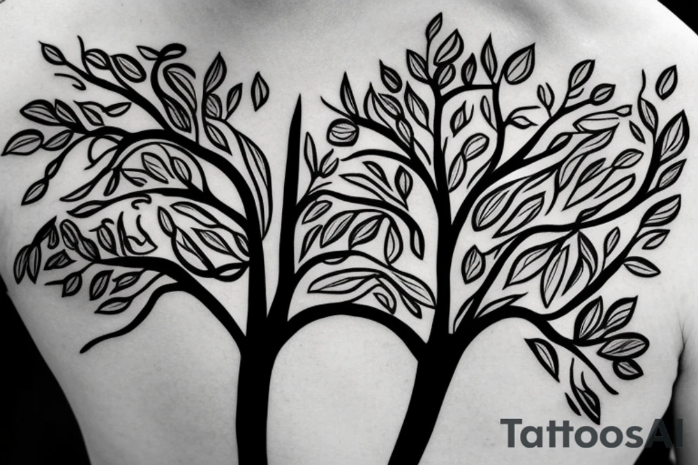 Symbolic tree on shoulder tattoo idea
