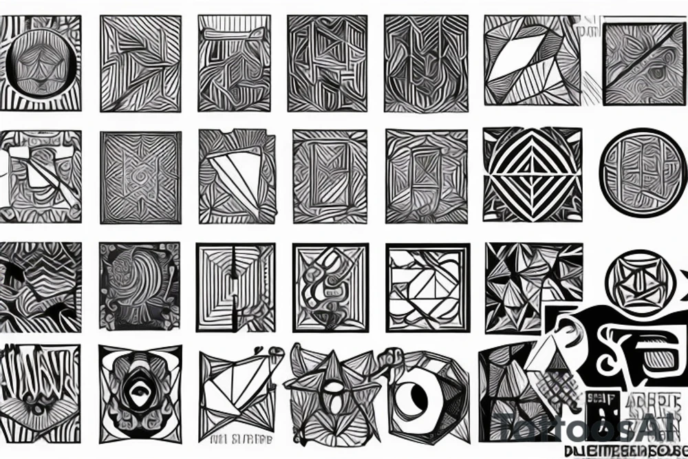 geometric, clean, avatar theme tattoo idea
