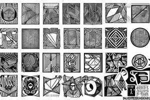 geometric, clean, avatar theme tattoo idea