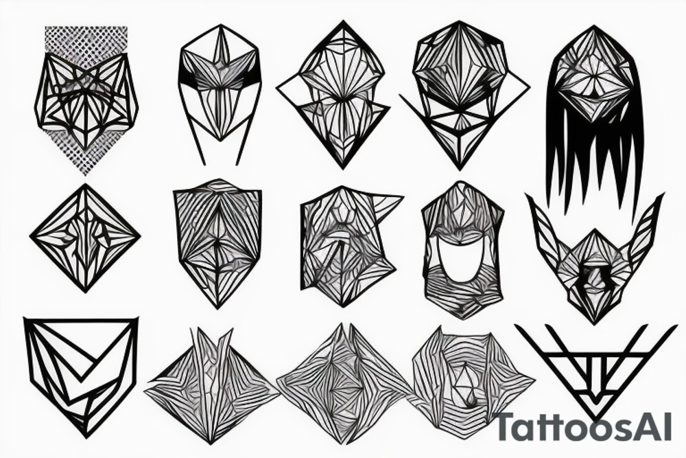 geometric, clean, avatar theme tattoo idea