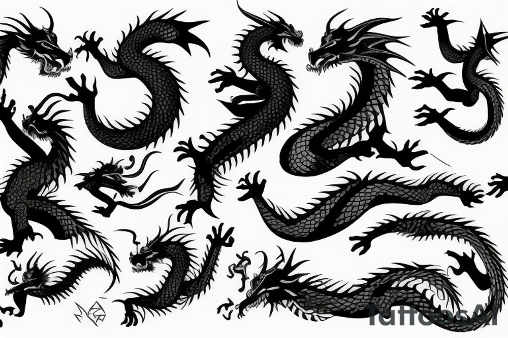 Dragon around a sword tattoo idea