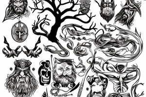 odin hanging on tree tattoo idea
