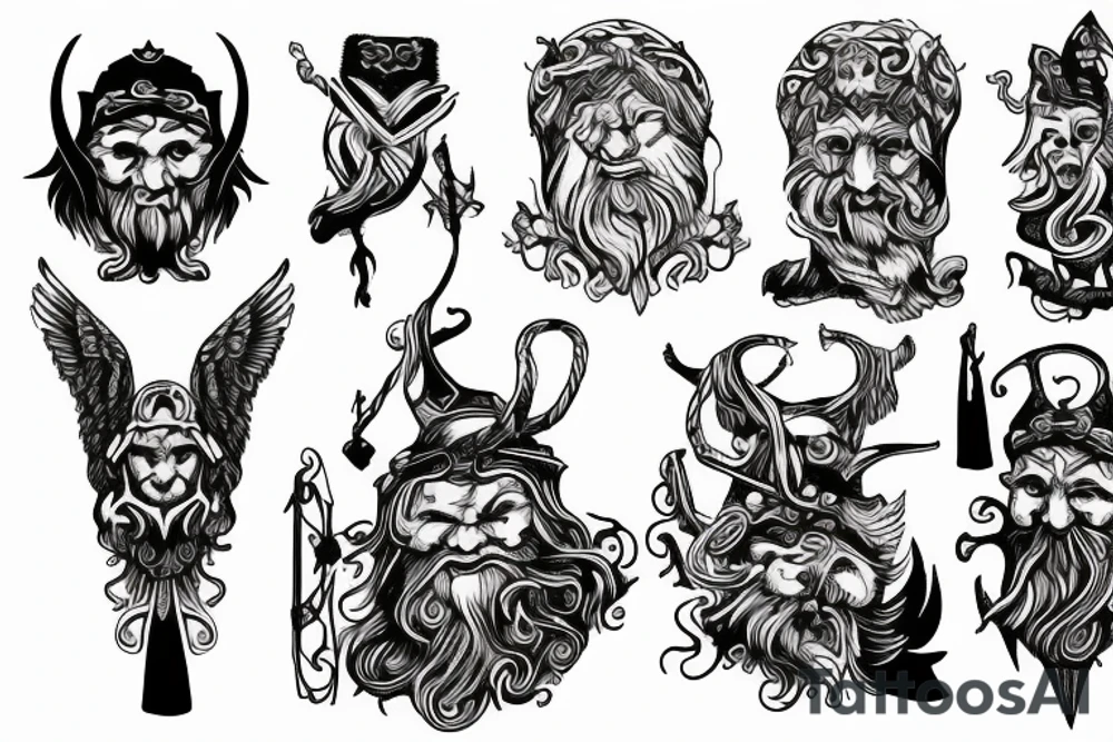 odin hanging on tree tattoo idea
