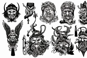 odin hanging on tree tattoo idea