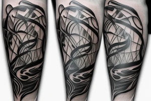 burning Dagger with vines tattoo idea