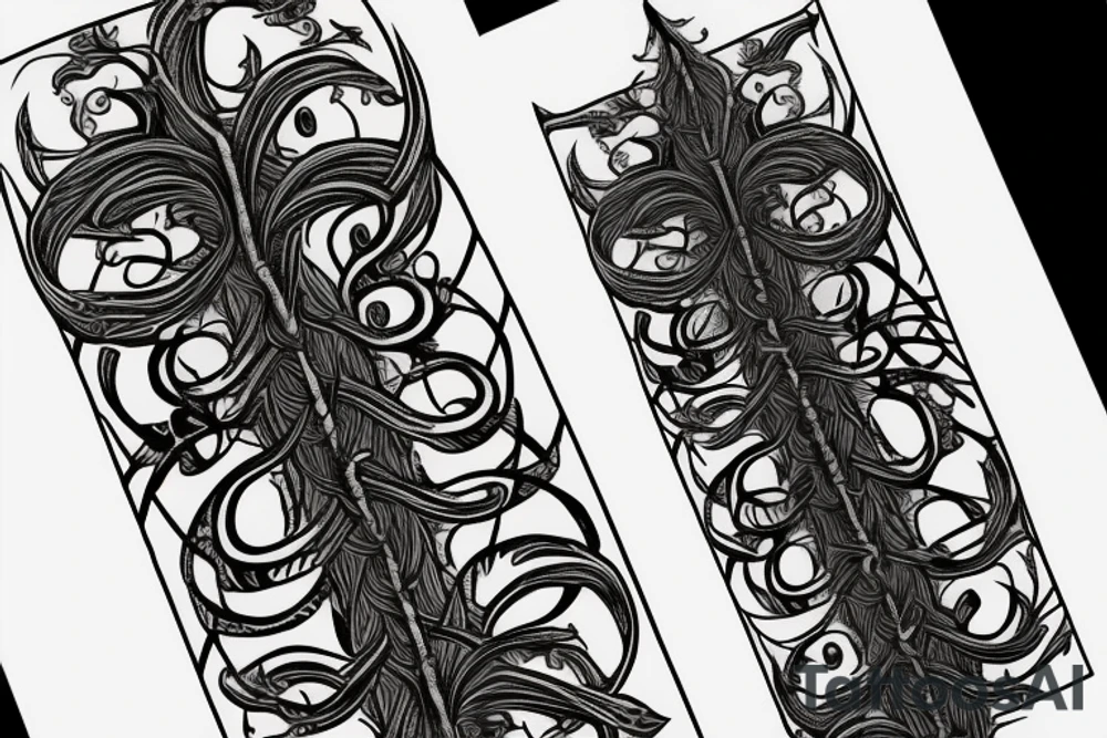 Dagger with vines tattoo idea