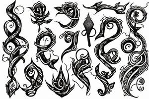 Dagger with vines tattoo idea