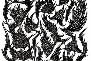 Dagger flames tattoo idea