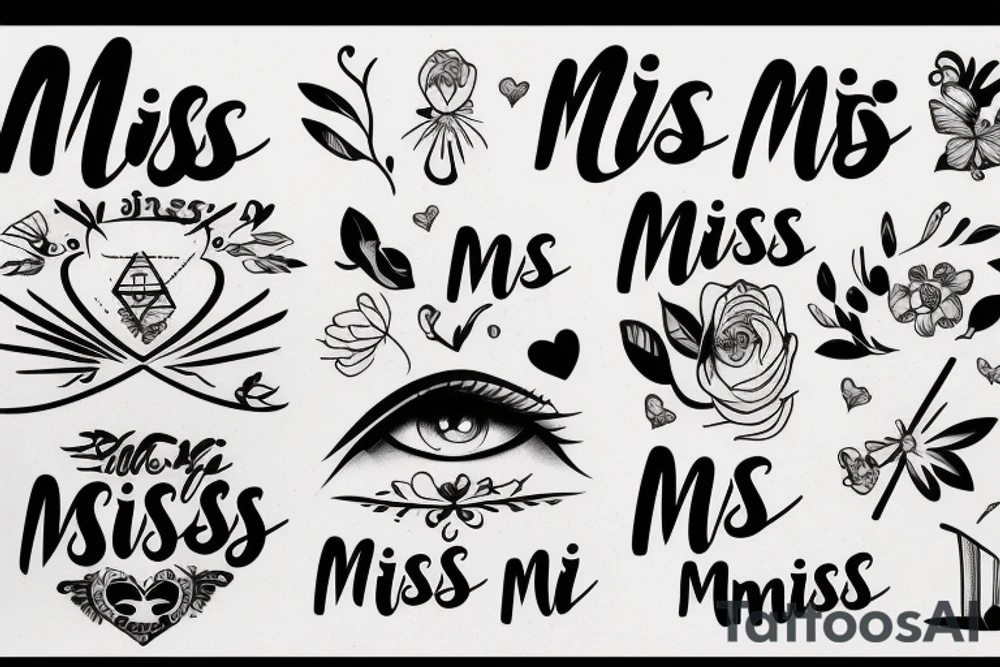 Just the phrase "miss me" tattoo idea