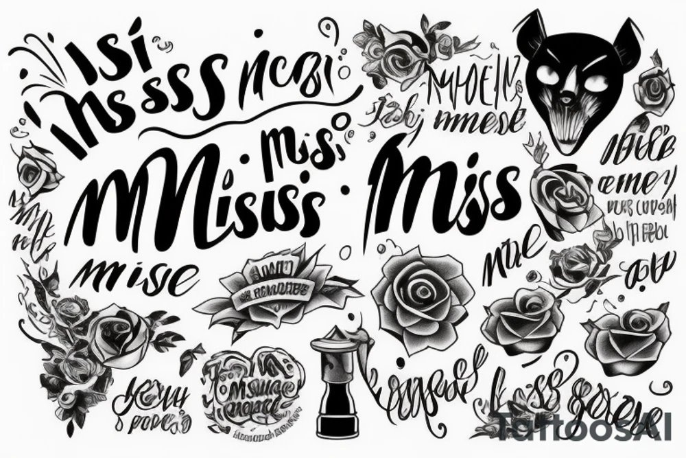 Just the phrase "miss me" tattoo idea