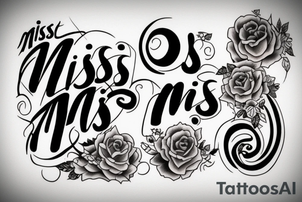 Just the phrase "miss me" tattoo idea