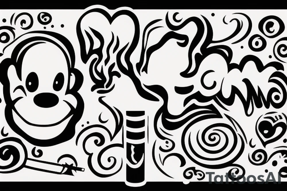 Goofy smoking a cigarette tattoo idea