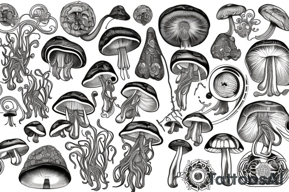 Shroom psychedelic tattoo idea