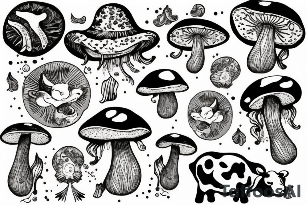 Shroom cow tattoo idea