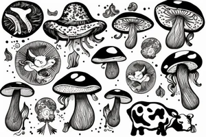 Shroom cow tattoo idea