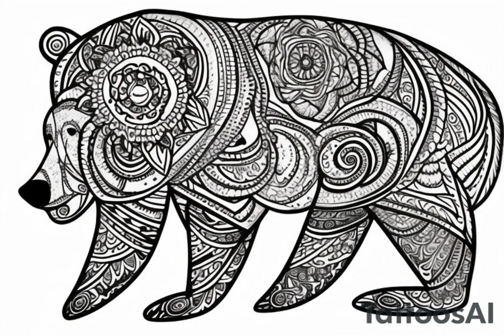 Bear Mandala tattoo idea