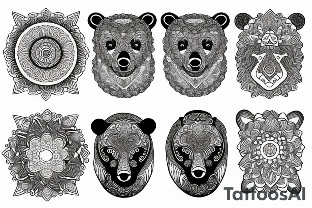 Bear Mandala tattoo idea