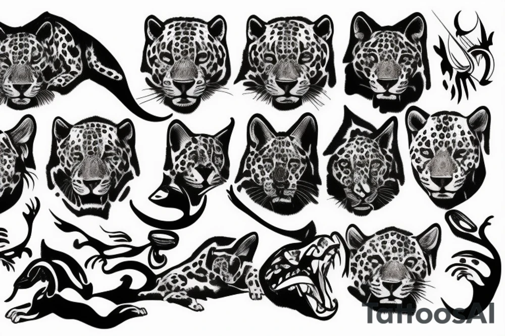 Jaguar hunting tattoo idea