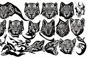 Jaguar hunting tattoo idea