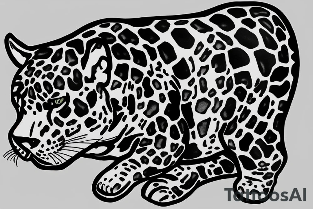 Jaguar hunting tattoo idea