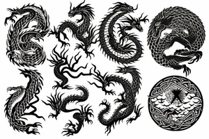 dragon and tree of life tattoo idea