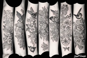 Swallow and flower tattoo idea