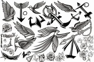 Swallow overlayed an anchor tattoo idea