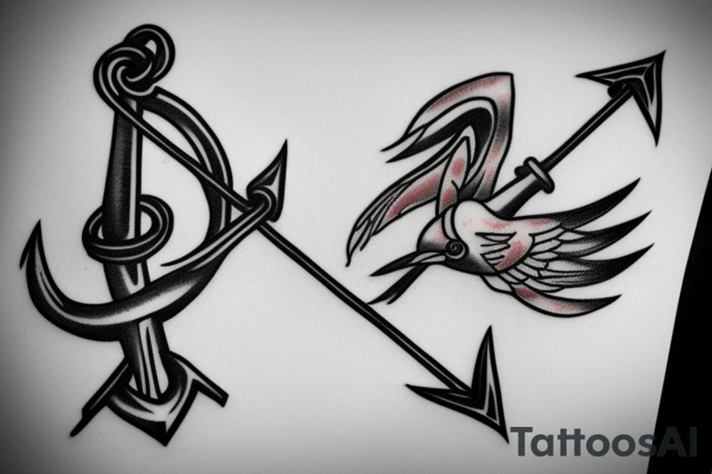 Swallow on an anchor on the forearm tattoo idea