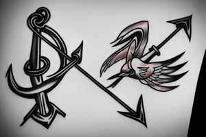 Swallow on an anchor on the forearm tattoo idea