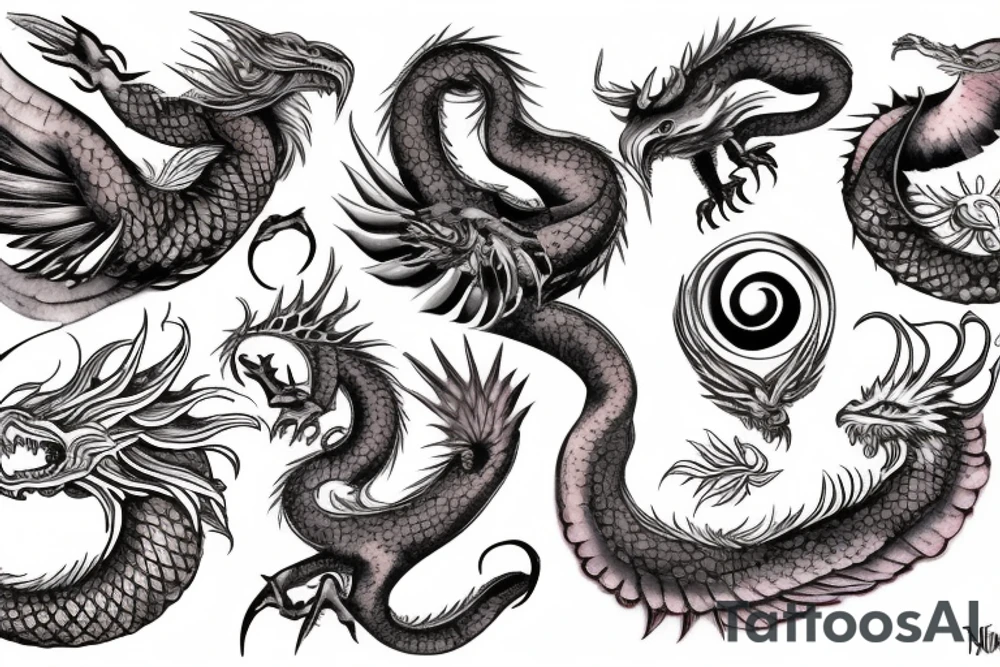 Ouroboros dragon and a Phoenix tattoo idea