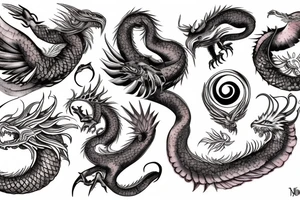 Ouroboros dragon and a Phoenix tattoo idea