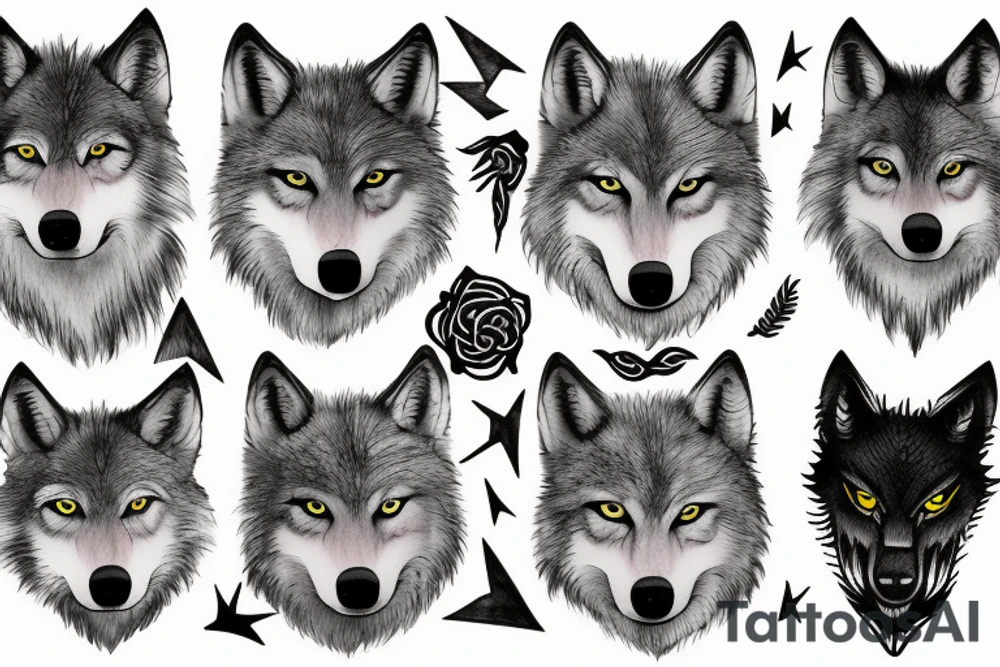 A howling young wolf tattoo idea