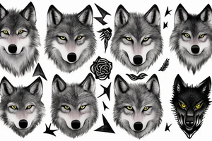 A howling young wolf tattoo idea