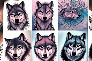 A howling young wolf tattoo idea