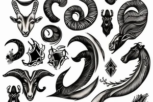 goat horn tattoo idea