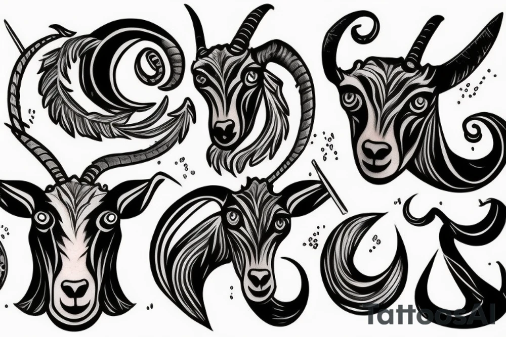 goat horn tattoo idea