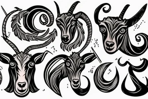 goat horn tattoo idea