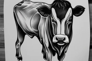 Taurus

Dark and light color double-sided cow tattoo idea