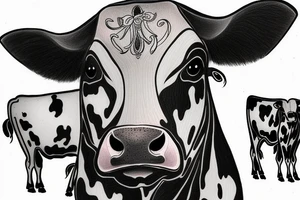 Taurus

Dark and light color double-sided cow tattoo idea