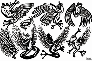 A frog with wings tattoo idea