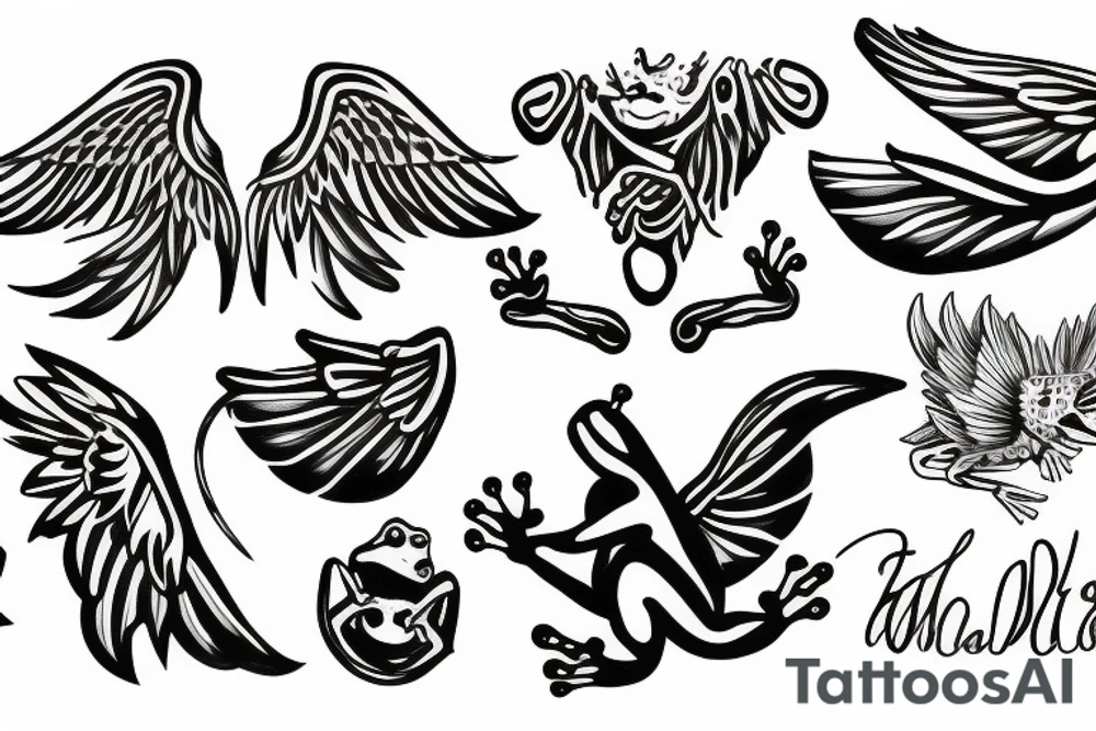 A frog with wings tattoo idea