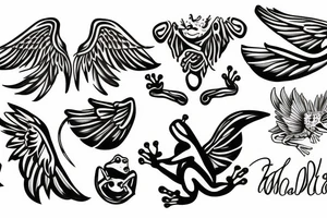 A frog with wings tattoo idea