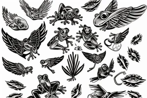 A frog with wings tattoo idea