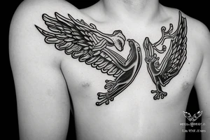 A frog with wings tattoo idea