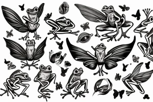 A frog with fairy wings tattoo idea
