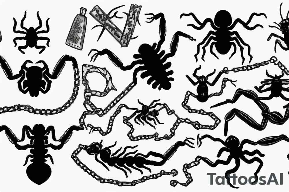 scorpion with chains tattoo idea