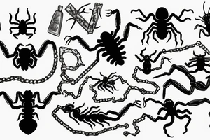 scorpion with chains tattoo idea