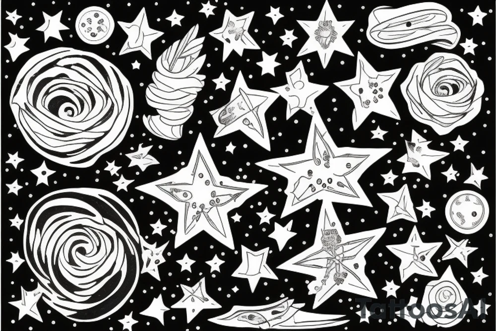 A patch of stars tattoo idea